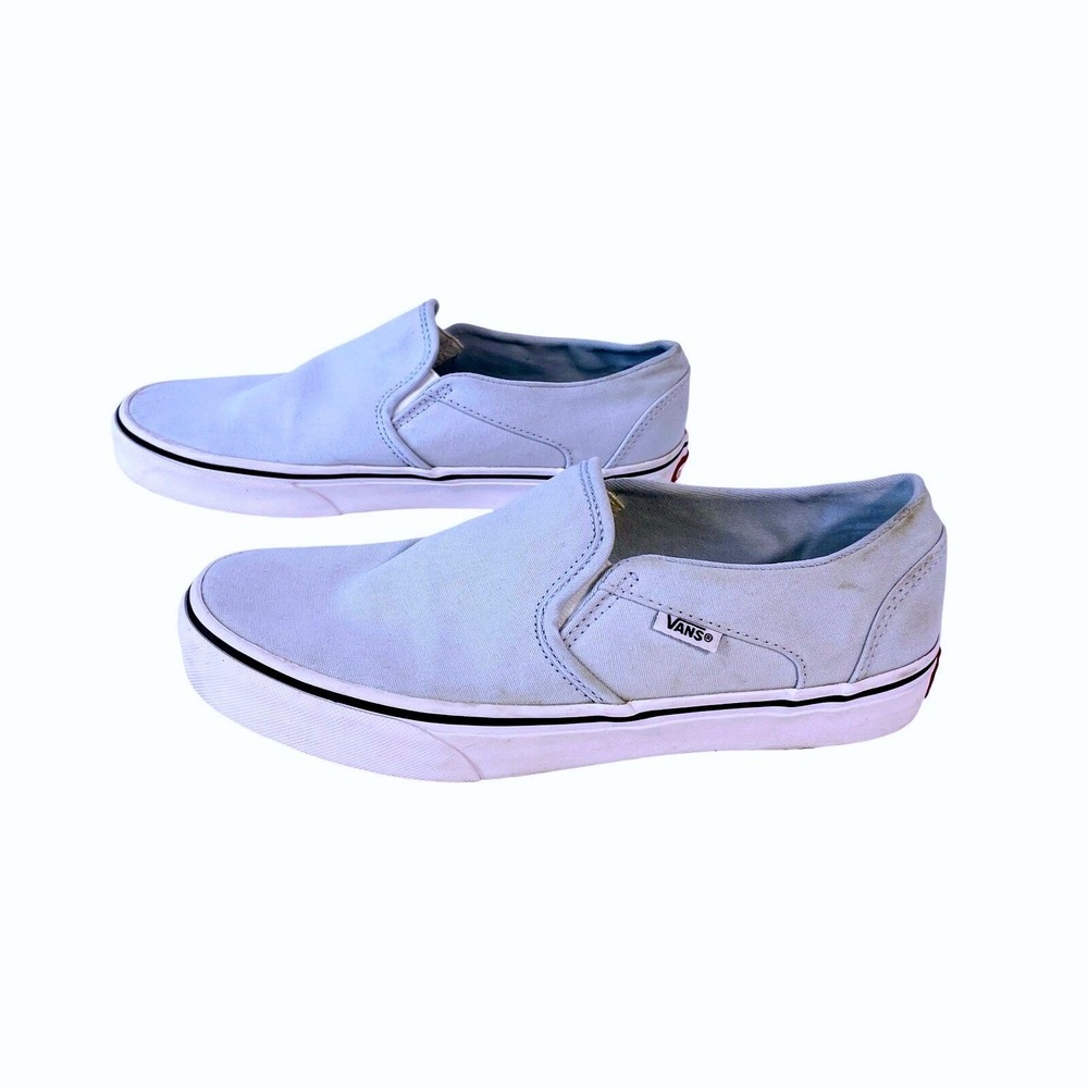 Vans Classic Slip On Loafers Women's 8.5 Blue Low Top Skater Shoes
